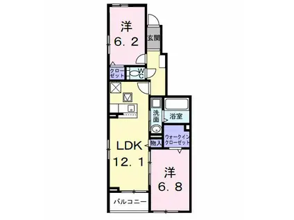 AZガーデン・ソレイユ(2LDK/1階)の間取り写真