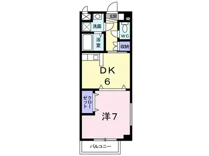 パルテール・アイII(1DK/2階)の間取り写真