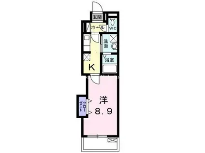 リヴィエールプラス(1K/8階)の間取り写真