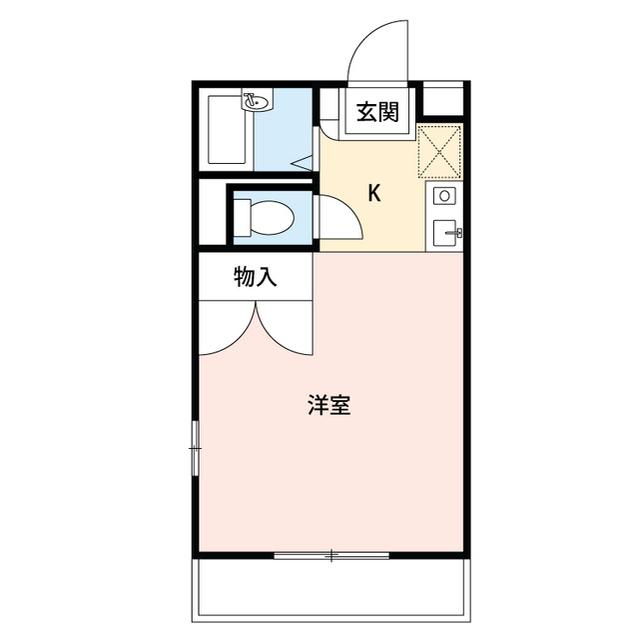 やまゆり(1K/2階)の間取り写真
