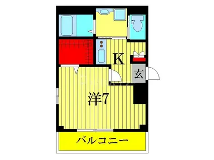 BCASA天王台(1K/3階)の間取り写真