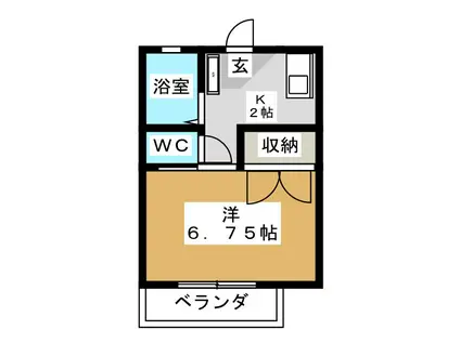 コーポ桂(1K/2階)の間取り写真