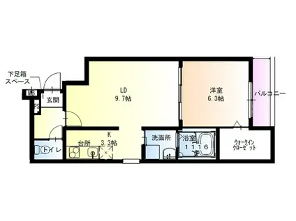 フジパレス堺石津川II番館(1LDK/1階)の間取り写真
