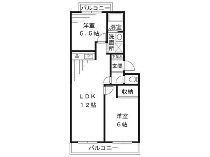 エクセル鷺沼(2LDK/1階)の間取り写真