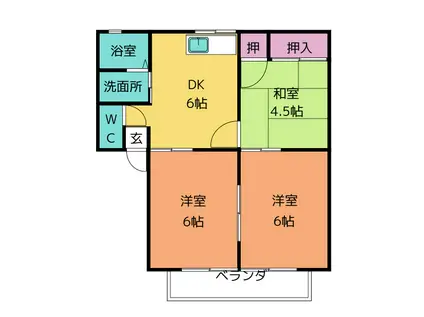 ハイツ希望(3DK/2階)の間取り写真