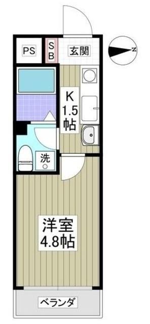 エクサンプロヴァンス(1K/1階)の間取り写真