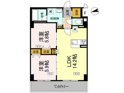 カスタリア西船橋II(2LDK/3階)の間取り写真