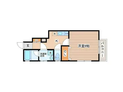 貸アパート 仙台市太白区大野田3丁目(1K/1階)の間取り写真