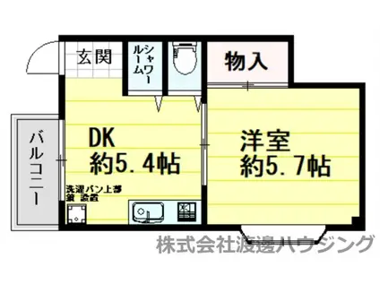 山下マンション(1DK/1階)の間取り写真