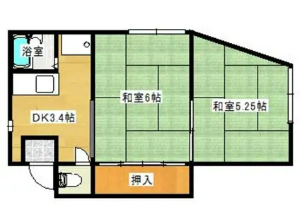サロンドハイツ(2DK/2階)の間取り写真