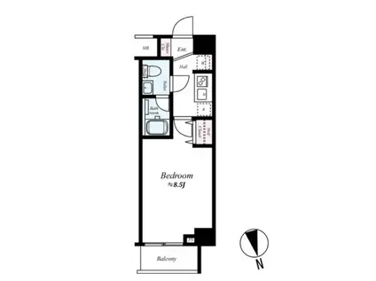 プレール・ドゥーク亀戸水神駅前(1K/7階)の間取り写真