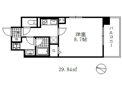 シェリール六甲道(1K/2階)の間取り写真