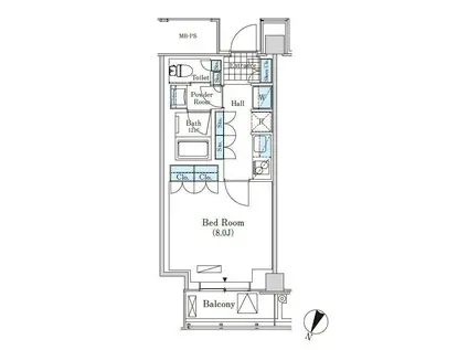 メルクマール京王笹塚レジデンス(1K/12階)の間取り写真