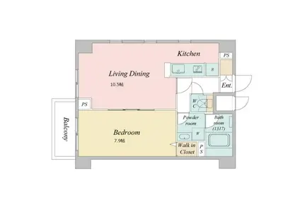 VIA LATTEA志村(2LDK/4階)の間取り写真