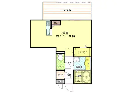 カピラII(1K/1階)の間取り写真
