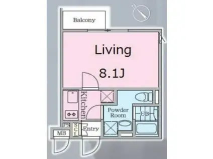 パセオ西新宿五丁目II(1K/2階)の間取り写真