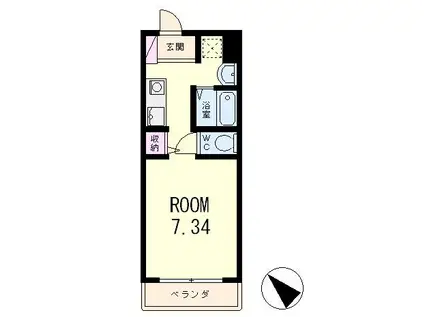 レジデンス寿(1K/3階)の間取り写真