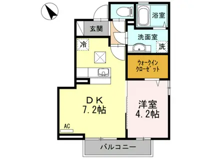 エクセル21(1DK/1階)の間取り写真