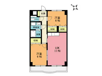 ギフトIII(2LDK/4階)の間取り写真