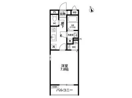 リコルテ ヴェルソー(1K/2階)の間取り写真