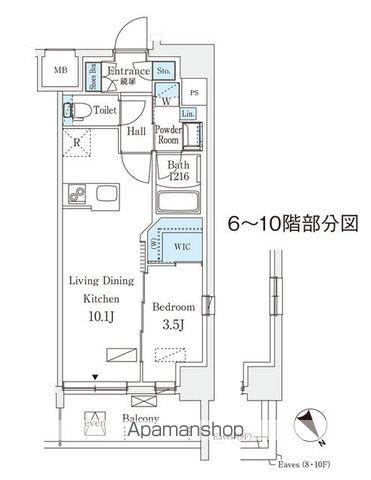 エル・セレーノ横浜(1LDK/4階)の間取り写真