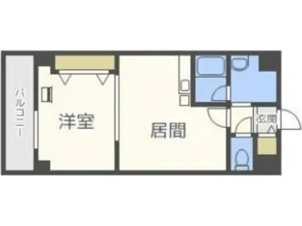 美工ビル(1LDK/6階)の間取り写真