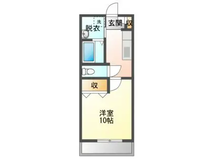 メゾンモンマルトル西古河(1K/4階)の間取り写真