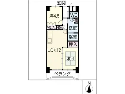 H・S TOWN(2LDK/1階)の間取り写真