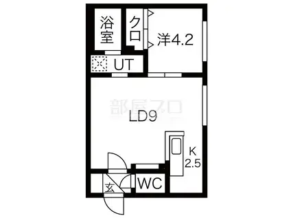 TERRE DE NORD(1LDK/1階)の間取り写真