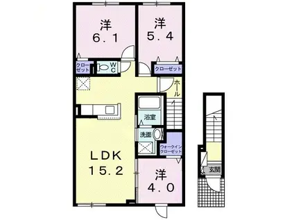 ヒカルサ 苫小牧 フロント(3LDK/2階)の間取り写真