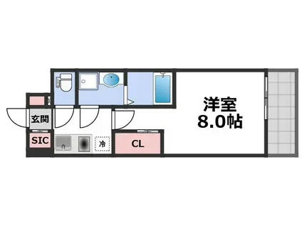 アドバンス大阪シック(1K/2階)の間取り写真