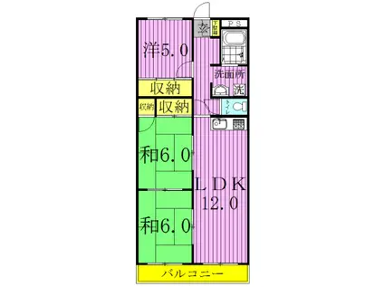 イーストヒルズ柏(3LDK/3階)の間取り写真