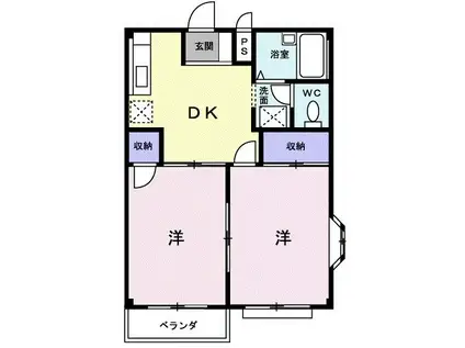 エルディム杉山A(2DK/2階)の間取り写真