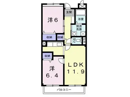 アキソレイユ本田(1K/9階)の間取り写真