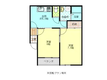 シティーハウス大町(2K/1階)の間取り写真