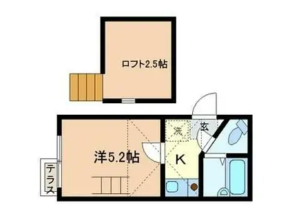 シャンテ堀切菖蒲園II(1K/3階)の間取り写真