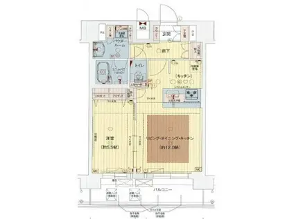 プレサンスOSAKA DEMECITYビーツ(1LDK/14階)の間取り写真