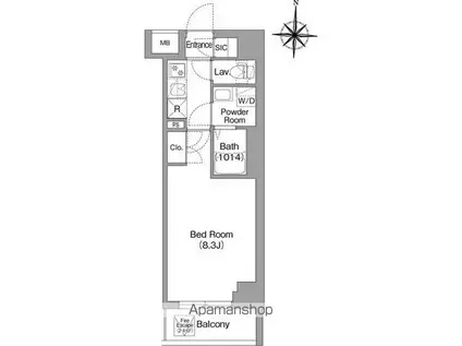 BPRレジデンス大島(1K/4階)の間取り写真