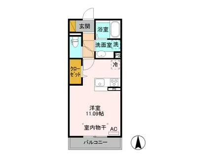 エクシブ(ワンルーム/1階)の間取り写真