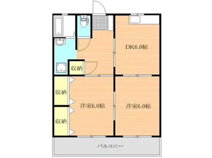 DO城南A棟 (2DK/4階)の間取り写真