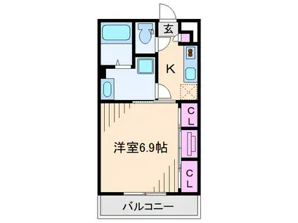 リブリ・大倉山(1K/1階)の間取り写真