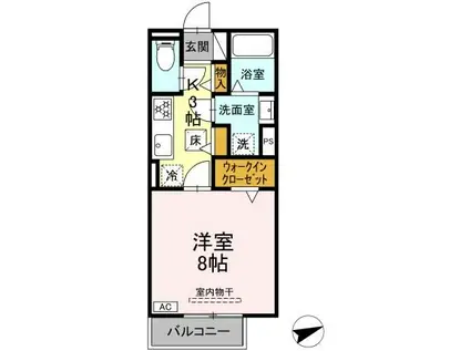 セレスティア黒野(1K/1階)の間取り写真