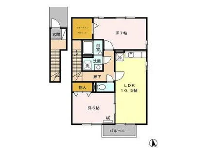 セピアコートⅢ(2LDK/2階)の間取り写真