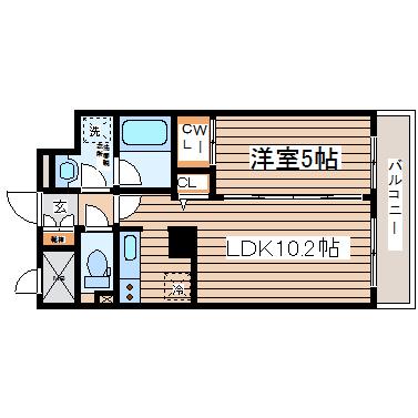MFPRコート晩翠通(1LDK/7階)の間取り写真