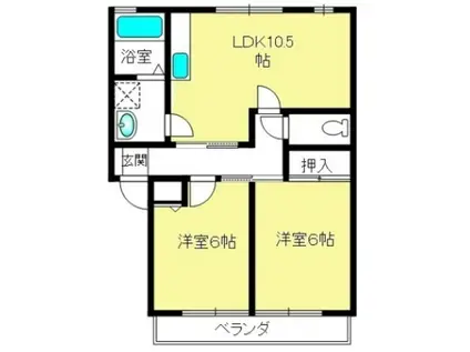 ノースファミール(2LDK/1階)の間取り写真
