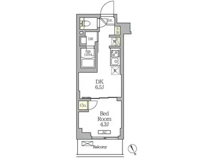 クラリティア馬込(1DK/3階)の間取り写真