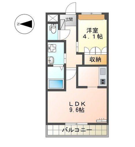 リバーステージII(1LDK/1階)の間取り写真