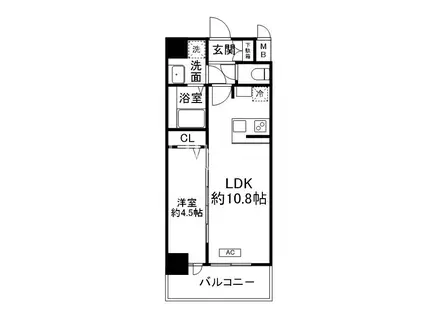 CREST TAPP京都太秦天神川DEX I(1LDK/4階)の間取り写真