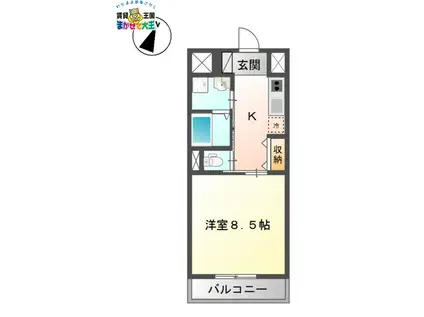 PARKTERRACE中園(1K/6階)の間取り写真