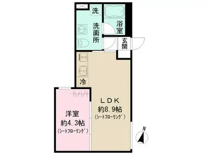 ベラ・カーサ大岡山(1LDK/4階)の間取り写真